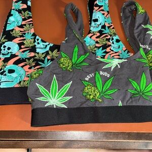 MeUndies Best Buds/ leaf Fabric Detail Bundle of 2 XL scoop bralette